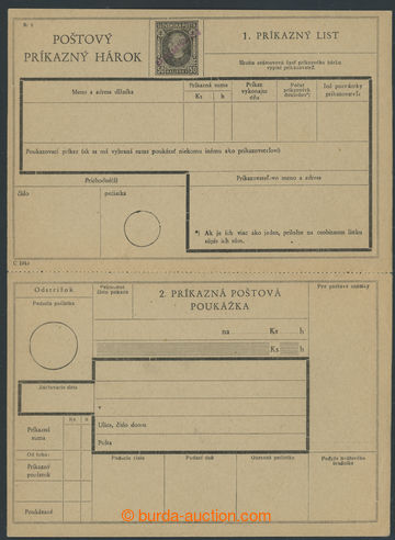 221046 - 1945 CPH3, slovenská poštovní příkazka Hlinka 50h s če