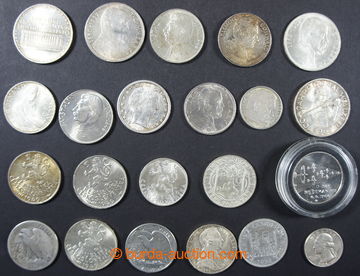 221050 -  SELECTION of / 22 pcs of AG coins, 4x Czechoslovakia I., 8x