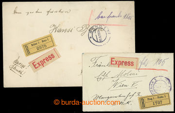 221051 - 1918-1919 FRANKO HOTOVĚ  sestava 2ks R+Ex-dopisů adresovan