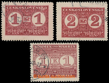 221071 - 1939-1940 forerunner Czechosl. stamps food tax 1CZK + 2CZK, 