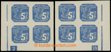 221074 - 1939 Pof.NV2, 5h blue (the first issue.), L and R corner blk