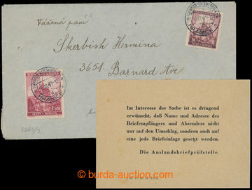 221139 - 1941 letter to USA, with Pof.33, 31 with mailing CDS HRANICE