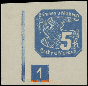221147 - 1939 Pof.NV1 plate number, 5h blue (the first issue.), L the