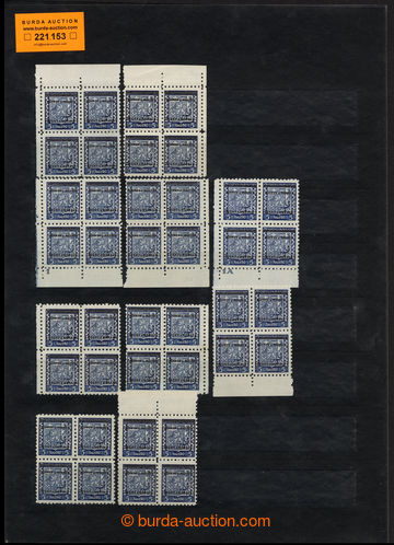 221153 - 1939 Pof.1, Coat of arms 5h blue, comp. 10 pcs of bloks of f