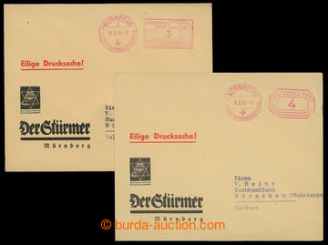 221157 - 1939-1940 JUDAICA / 2 envelopes with additional-printing Der