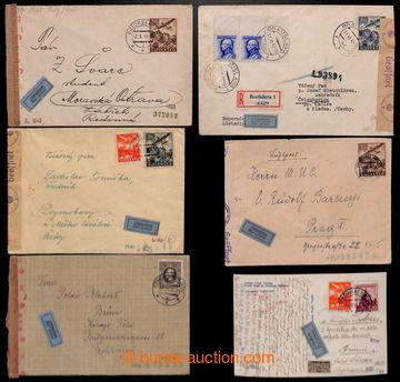221176 - 1941-1943 comp. 6 pcs of entires sent Flight to Bohemia-Mora