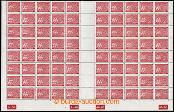 221189 - 1939 COUNTER SHEET / Pof.DL8 plate number, 80h red, 80ti-pá