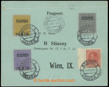 221264 - 1918 Let-dopis KRAKAU - WIEN, vyfr. 15h a letecké 1,50K-4K 