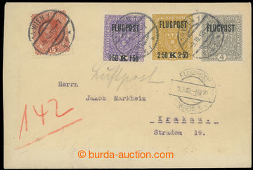 221265 - 1918 Let-dopis WIEN- KRAKAU - WIEN vyfr. 15h a letecké 1,50