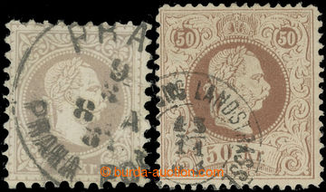 221304 - 1867 Ferch.40II, 41II, Franz Joseph I. 25 Kreuzer and 50 Kre