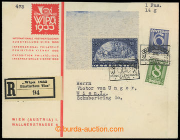 221364 - 1933 R-dopis k výstavě WIPA, vyfr. mj. zn. WIPA 50+50gr ž