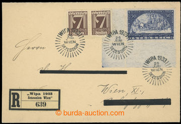 221365 - 1933 R-dopis k výstavě WIPA, vyfr. mj. zn. WIPA 50+50gr ž