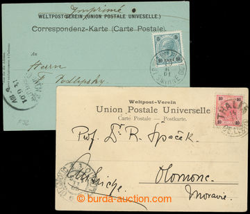 221407 - 1901-1902 LLOYD / 2 franked Ppc delivered by ship post, 1x p