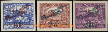 221510 -  Pof.L1-L3, I. provisional air mail stmp., complete imperfor