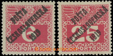 221517 -  Pof.67, 69, Large numerals 6h and 25h, both type II.; mint 