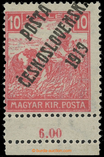 221525 -  Pof.99, White numeral(s) 10f red with lower margin with con