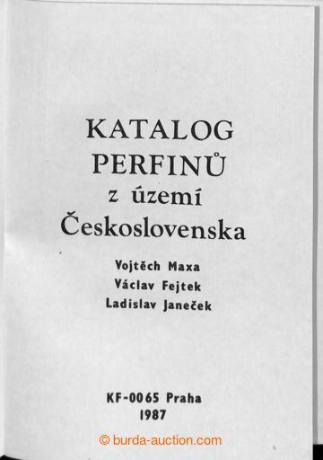 221572 - 1987 PERFINS / Catalogue perfínů from territory Czechoslov