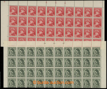 221610 - 1945 Pof.389DZ, 393DZ, London-issue, upper 40-pásy, value 2