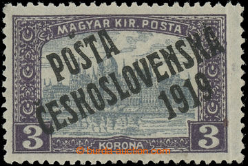 221729 -  Pof.116, 3 Koruna violet / grey; overprint type III.; mint 