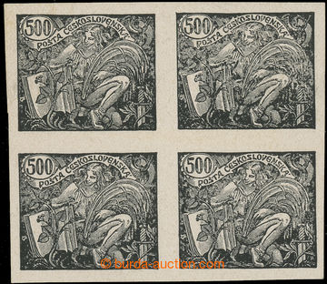 221748 -  PLATE PROOF  values 500h in black color, block of four on/f