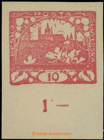 221758 -  Pof.5RE, 10h red with upper margin and control-numbers, ret