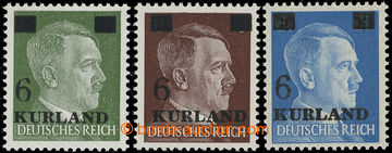 221759 - 1945 KURLAND / Mi.1III-3III, A. Hitler 5-20Pfg with overprin