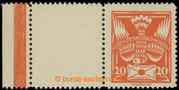221768 -  Pof.148K, 20h oranžová, zn. s kuponem a okrajem archu; sv