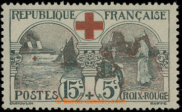 221856 - 1918 Mi.136, Red Cross 15+55c; mint never hinged, c.v.. 150