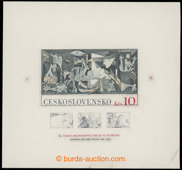 221968 - 1981 ZT  aršíku Pof.A2496, Guernica 10Kčs, zkusmý otisk 