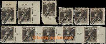 222016 -  Pof.120Ob, Charles 20f, comp. 11 pcs of stamp. with offsets