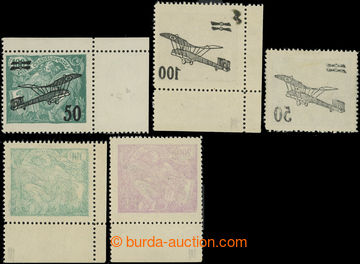 222149 -  Pof.L4, L5, comp. 5 pcs of stamp. with production errors/fl