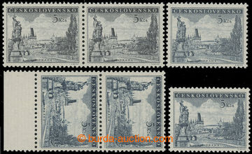 222174 - 1953 Pofis. 742, Charles Bridge 5Kčs, selection of čtyř s