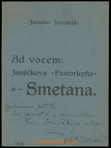 222355 - 1916 JEREMIÁŠ Jaroslav (1889-1919), important Czech pianis