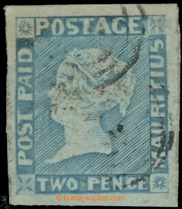 222380 - 1848-1859 SG.15, MAURITIUS POST PAID, 2P light blue intermed