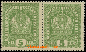 222394 - 1918 War forgeries / Mi.6, pair Crown 5h green; Brit. forger
