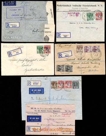 222457 - 1938-1941 6 Reg letters with multicolor franking issue KG VI