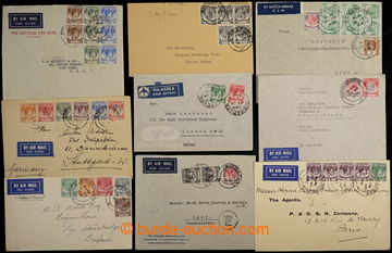 222462 - 1936-1941 selection of 17 mainly airmail letters with multic