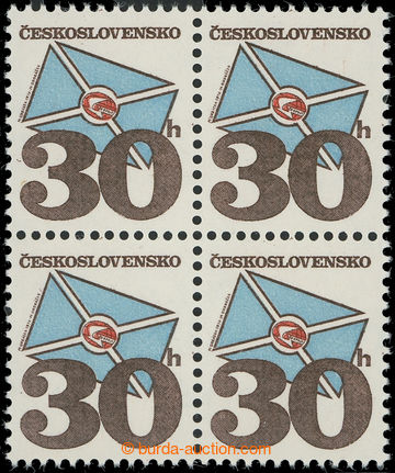 222464 - 1974 Pof.2111xa, Poštovní emblémy 30h, 4-blok, papír bp;