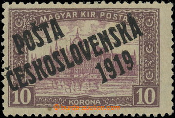 222497 -  Pof.118, 10CZK brown / violet, overprint type II.; hinged, 