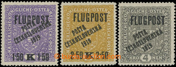 222509 -  Pof.52-54II, Airmail FLUGPOST, landscape format, complete s