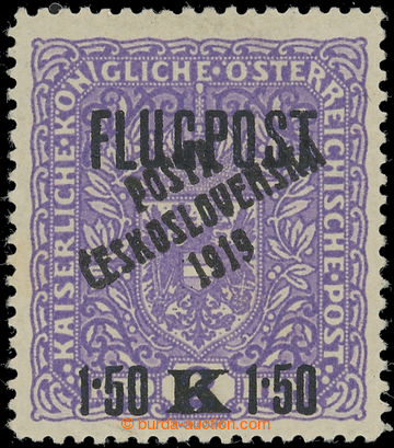 222513 -  Pof.52II, Air FLUGPOST 1.50K/2K violet / black, overprint t