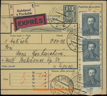 222542 - 1939 more/larger part parcel post. dispatch-note sent Ex, fr