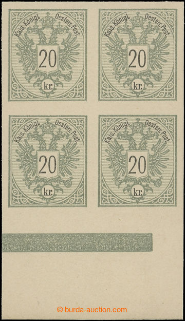 222592 - 1883 ANK.48PU III, PLATE PROOF block of four Eagle 20Kr in d