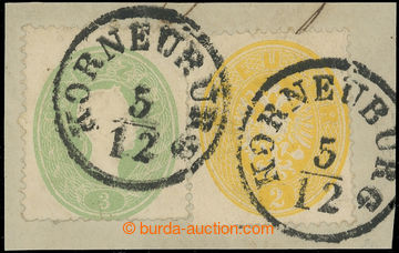 222647 - 1861-1863 Ferch.19+24, mixed franking Coat of arms 2 Kreuzer