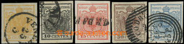 222655 - 1850 ANK.1-5, Coat of arms 5Cts-45Cts all HP and I. types; v