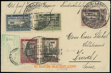 222695 - 1932 ZEPPELIN  / LUPOSTA FAHRT Mi.231-235 on card of return 
