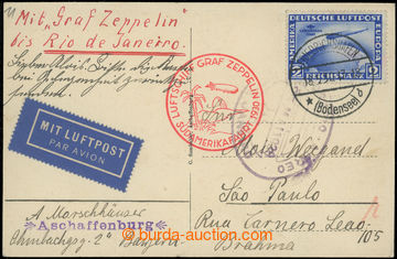 222698 - 1930 1. SÜD AMERICA FAHRT, postcard to Brazil, franked with