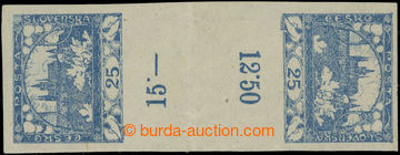 222736 -  Pof.10Mp(2), 25h blue, vertical opposite facing 2-stamps gu