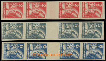 222790 -  Pof.354-356Ms(4), 2 Koruna - 6 Koruna, vertical 4-stamp gut