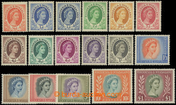 222904 - 1954-1956 SG.1-15, Elizabeth II. ½P - £1; complete set, on